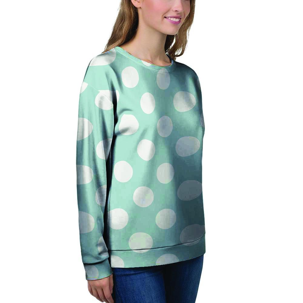 Aqua Polka Dot Women's Sweatshirt-grizzshop