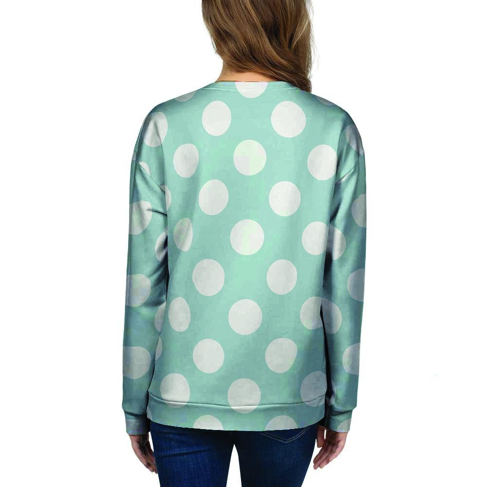 Aqua Polka Dot Women's Sweatshirt-grizzshop