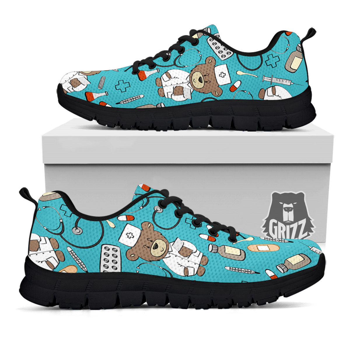 Aqua Teddy Bear Nurse - Sneakers-grizzshop