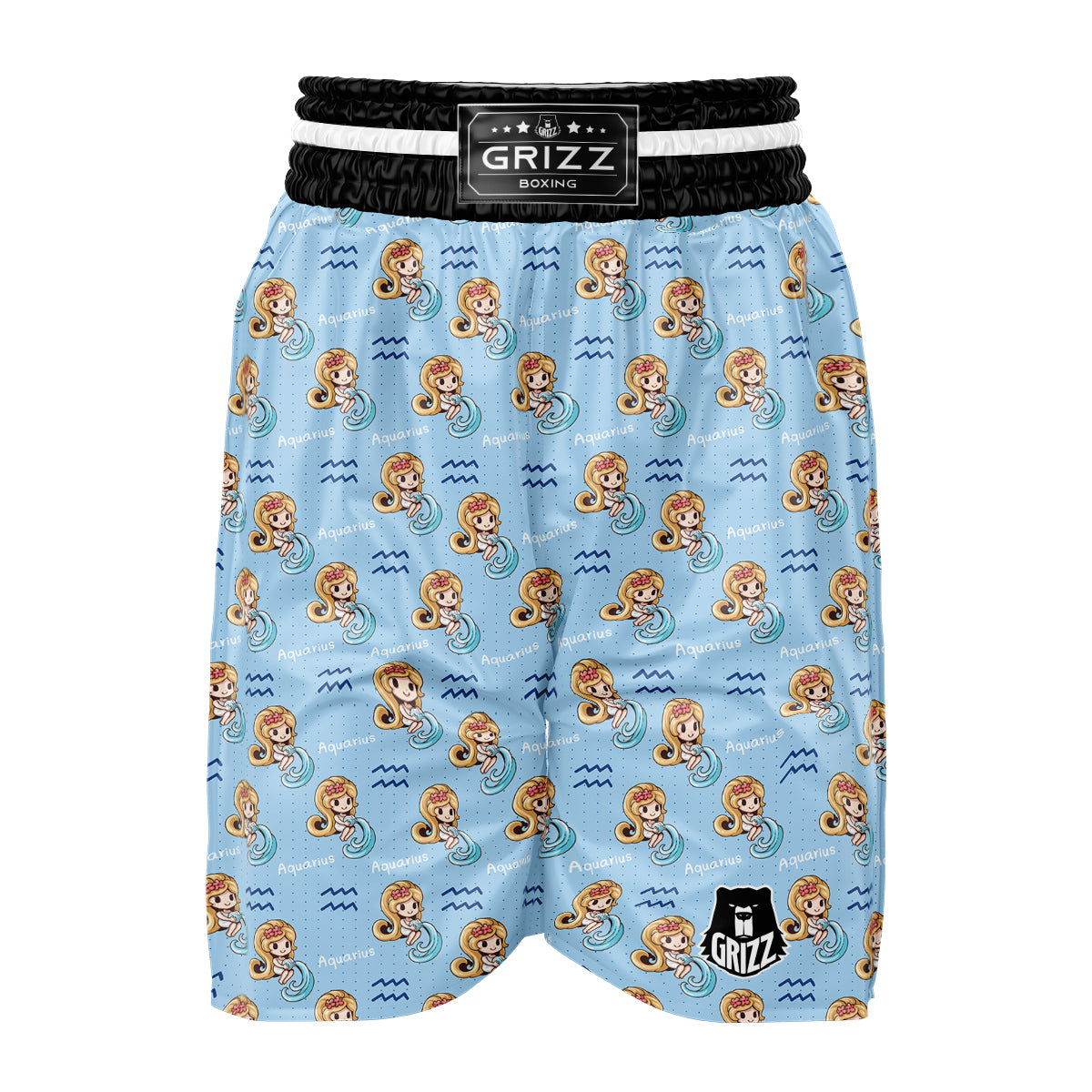 Aquarius Cute Cartoon Print Pattern Boxing Shorts-grizzshop