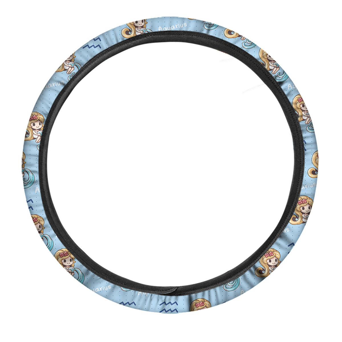 Aquarius Cute Cartoon Print Pattern Car Steering Wheel Cover-grizzshop