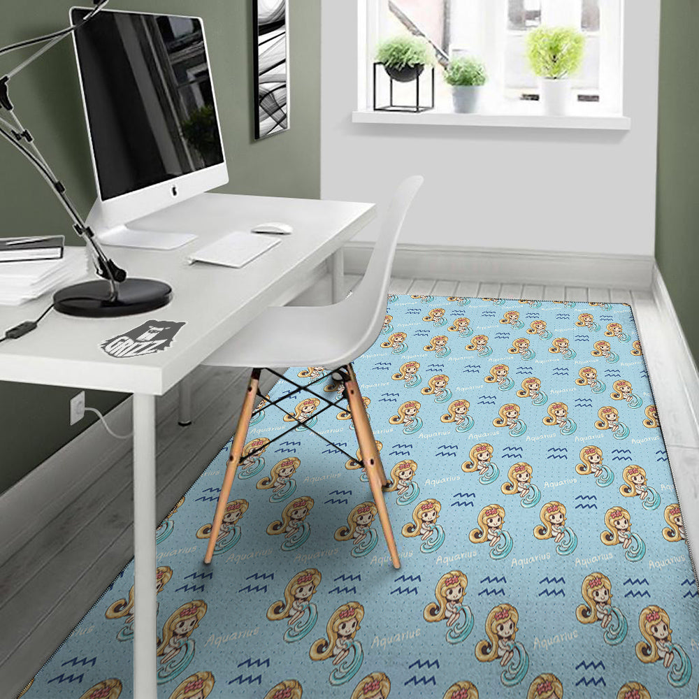 Aquarius Cute Cartoon Print Pattern Floor Mat-grizzshop