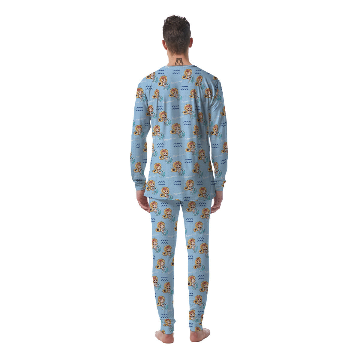Aquarius Cute Cartoon Print Pattern Men's Pajamas-grizzshop