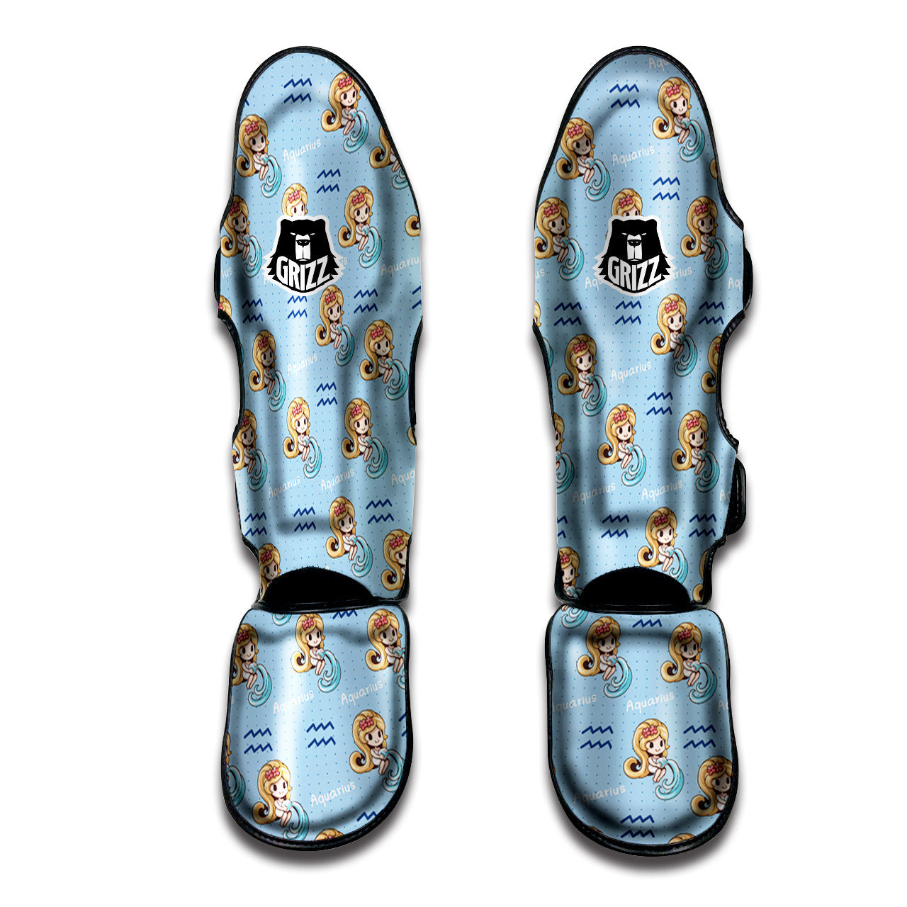 Aquarius Cute Cartoon Print Pattern Muay Thai Shin Guards-grizzshop
