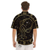 Aquarius Sign Black And Gold Print Men's Short Sleeve Shirts-grizzshop