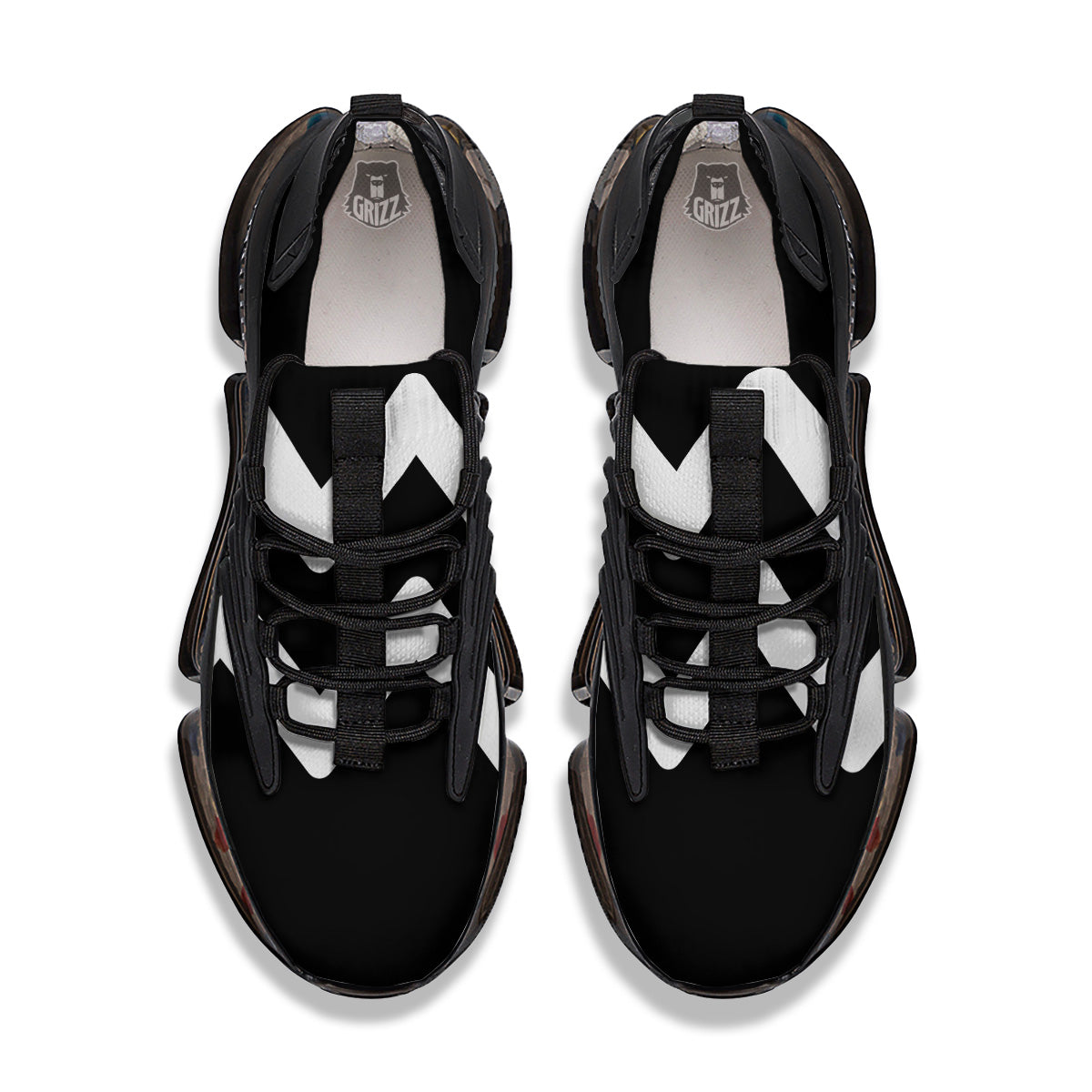 Aquarius Sign White And Black Print Black Gym Shoes-grizzshop