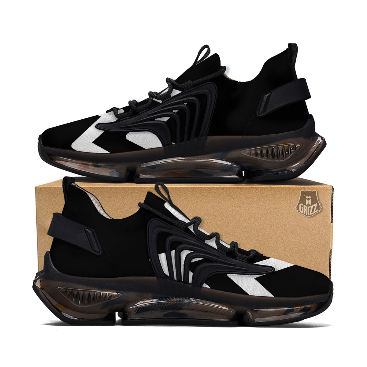 Aquarius Sign White And Black Print Black Gym Shoes-grizzshop