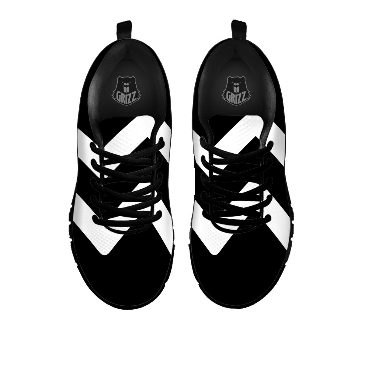 Aquarius Sign White And Black Print Black Sneaker-grizzshop