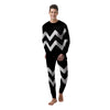 Aquarius Sign White And Black Print Men's Pajamas-grizzshop