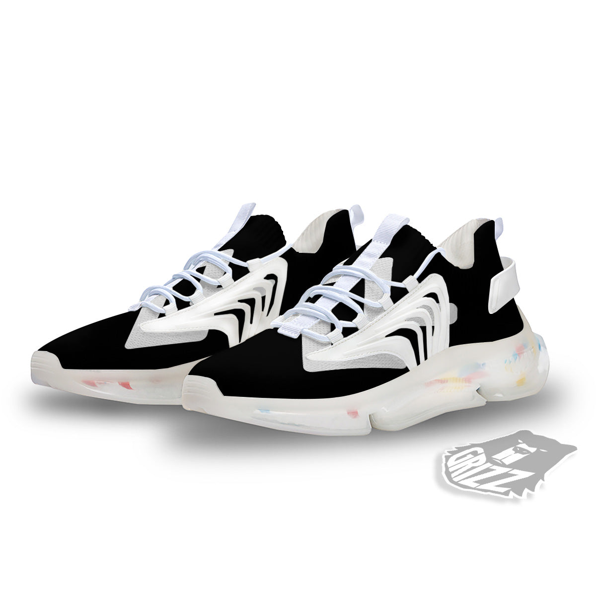 Aquarius Sign White And Black Print White Gym Shoes-grizzshop