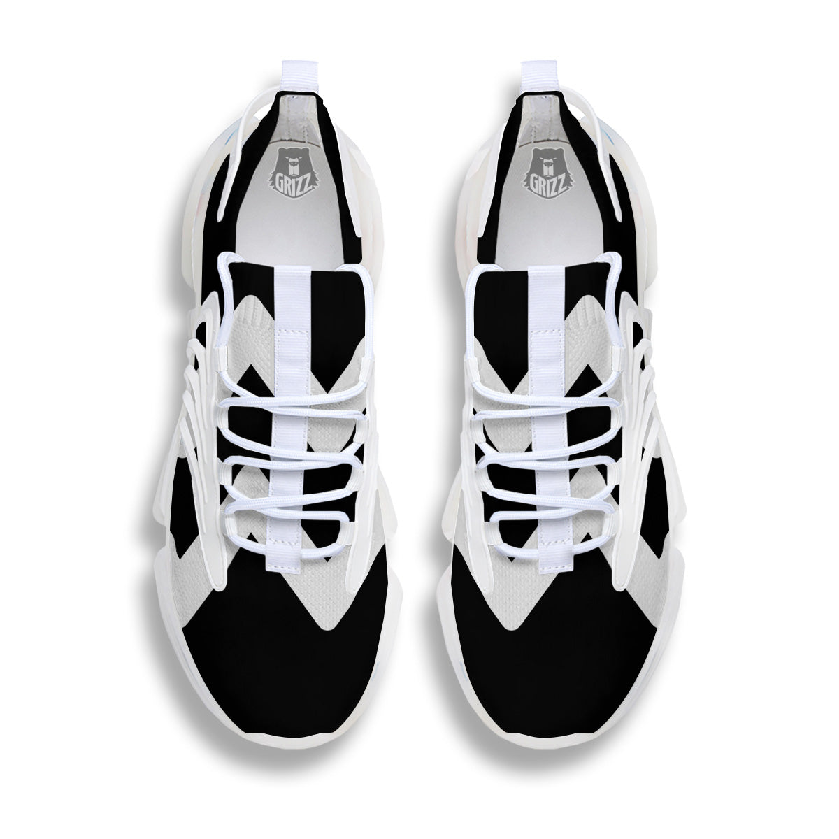 Aquarius Sign White And Black Print White Gym Shoes-grizzshop
