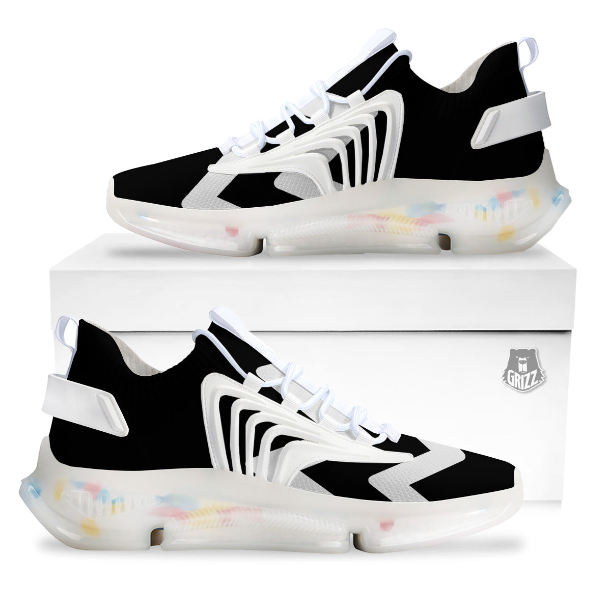Aquarius Sign White And Black Print White Gym Shoes-grizzshop