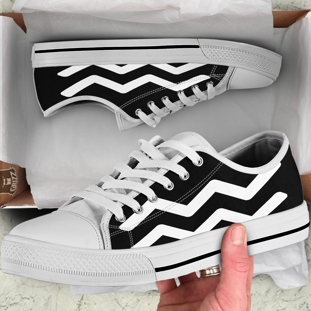 Aquarius Sign White And Black Print White Low Top Shoes-grizzshop