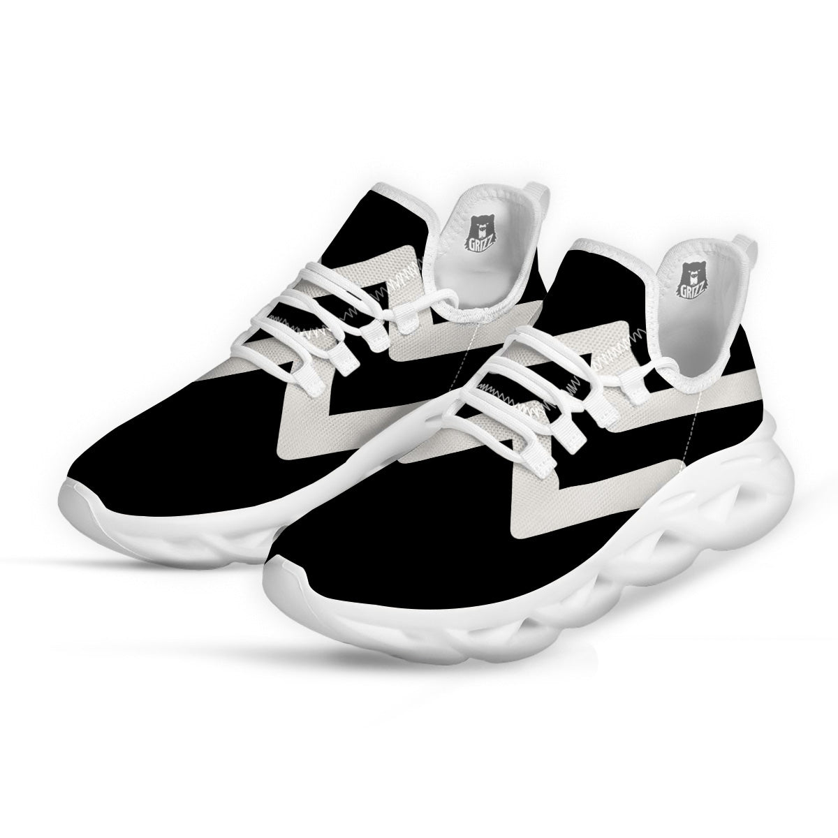 Aquarius Sign White And Black Print White Running Shoes-grizzshop