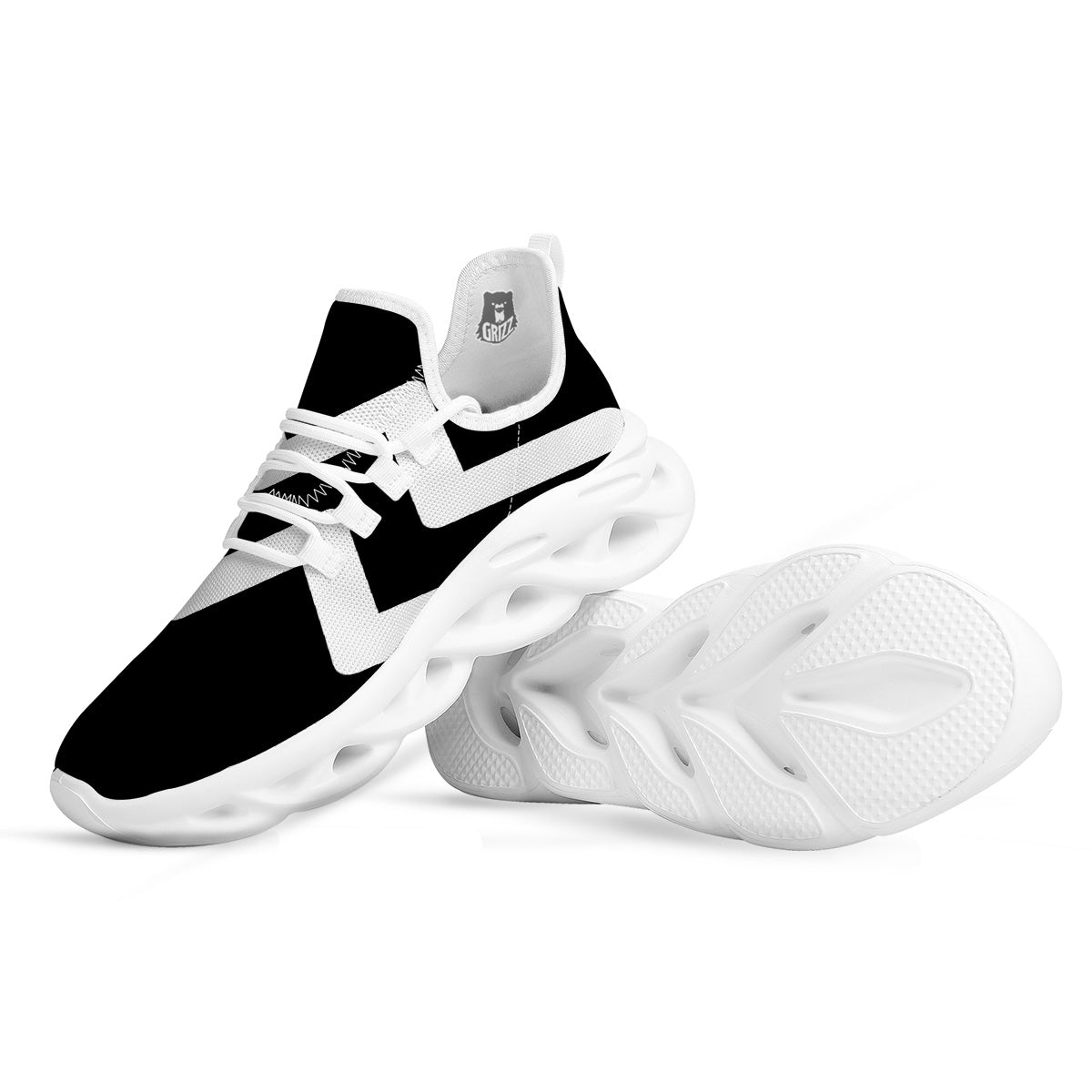 Aquarius Sign White And Black Print White Running Shoes-grizzshop