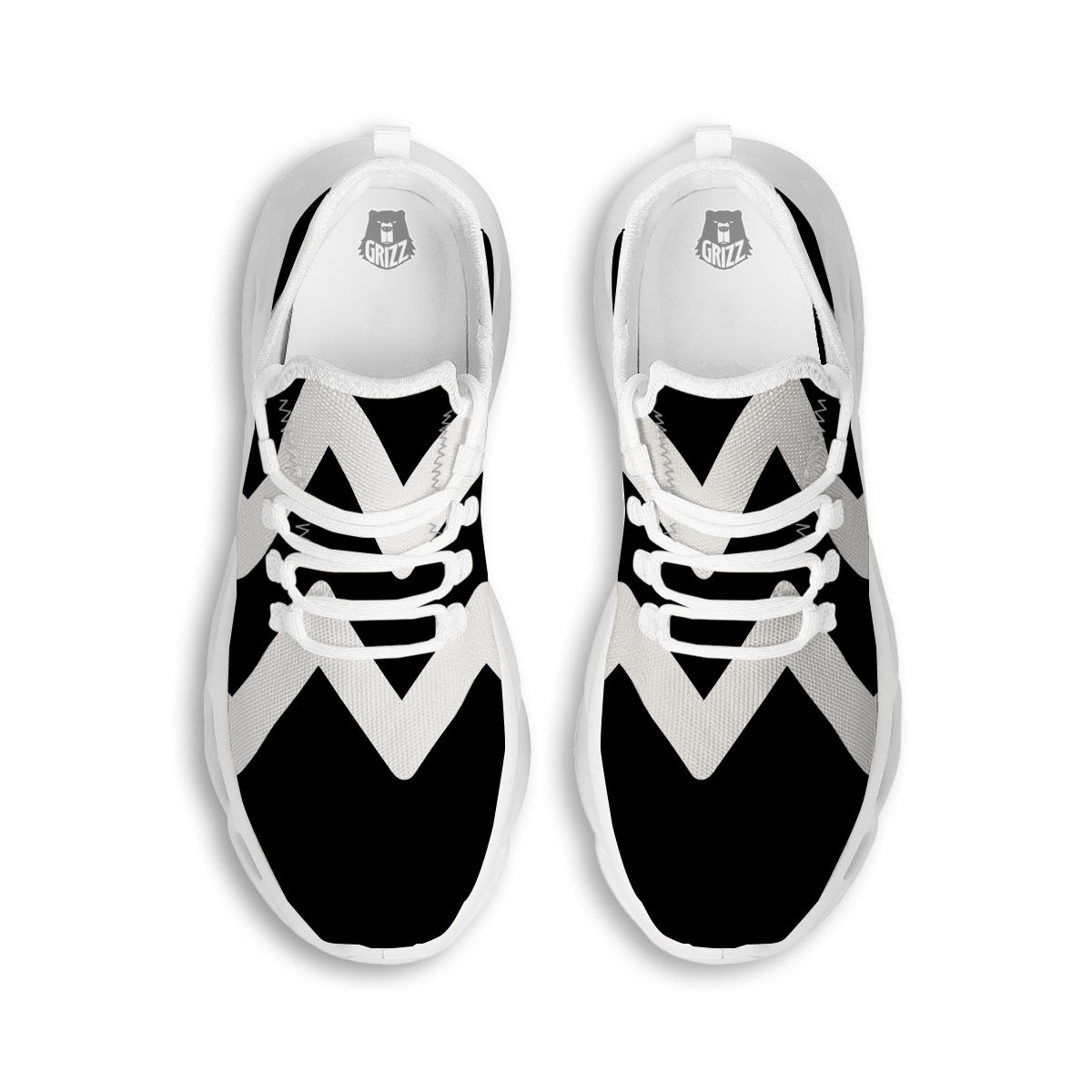 Aquarius Sign White And Black Print White Running Shoes-grizzshop
