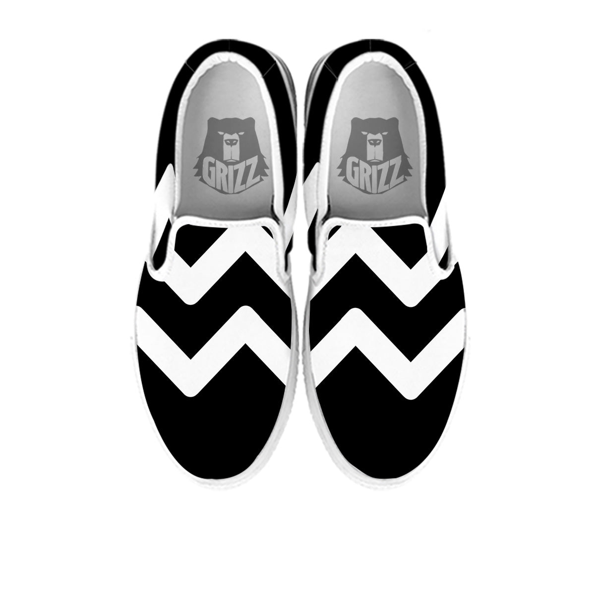 Aquarius Sign White And Black Print White Slip On Shoes-grizzshop
