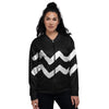 Aquarius Sign White And Black Print Women's Bomber Jacket-grizzshop