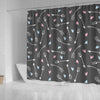 Archery Heart Pattern Print Bathroom Shower Curtain-grizzshop