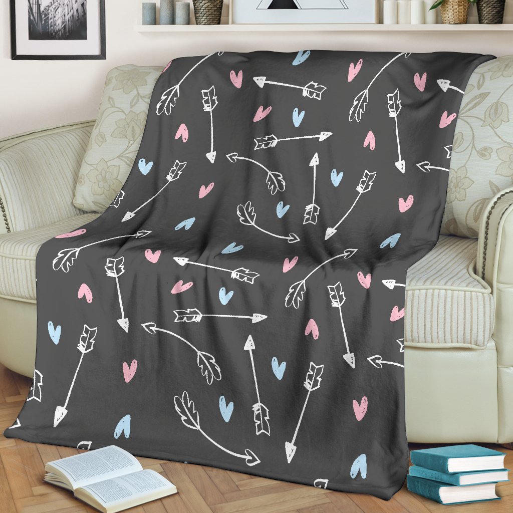 Archery Heart Pattern Print Blanket-grizzshop