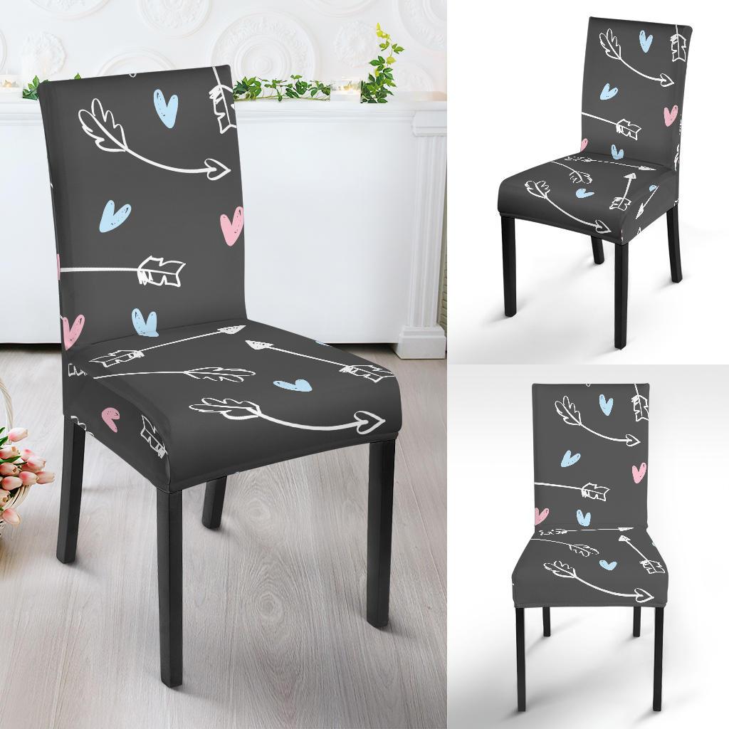 Archery Heart Pattern Print Chair Cover-grizzshop