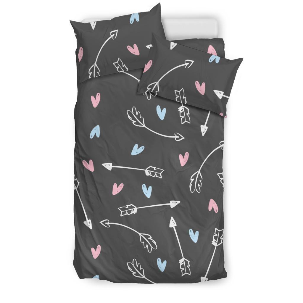 Archery Heart Pattern Print Duvet Cover Bedding Set-grizzshop