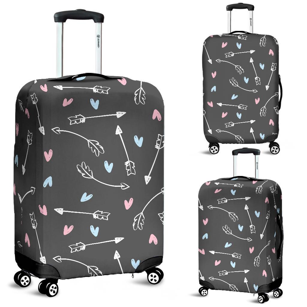 Archery Heart Pattern Print Luggage Cover Protector-grizzshop