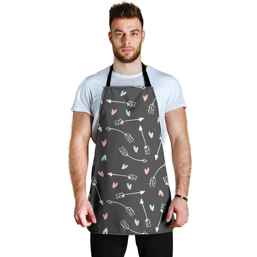 Archery Heart Pattern Print Men's Apron-grizzshop