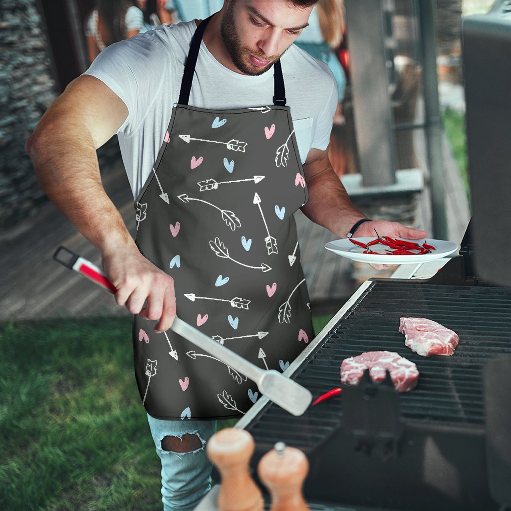 Archery Heart Pattern Print Men's Apron-grizzshop