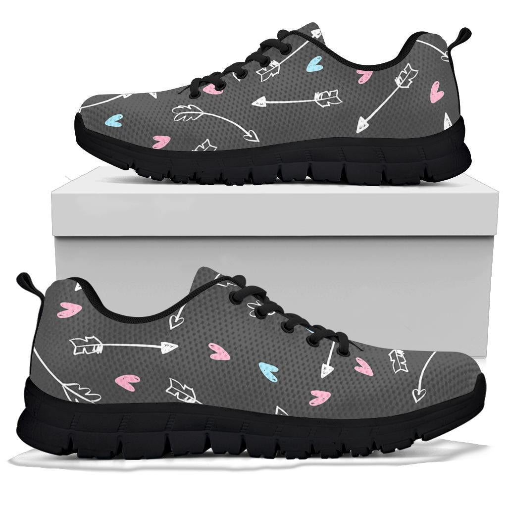 Archery Heart Pattern Print Sneaker Shoes For Men Women-grizzshop