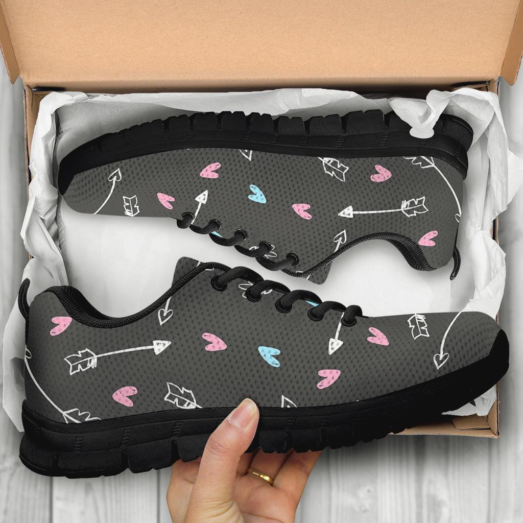 Archery Heart Pattern Print Sneaker Shoes For Men Women-grizzshop