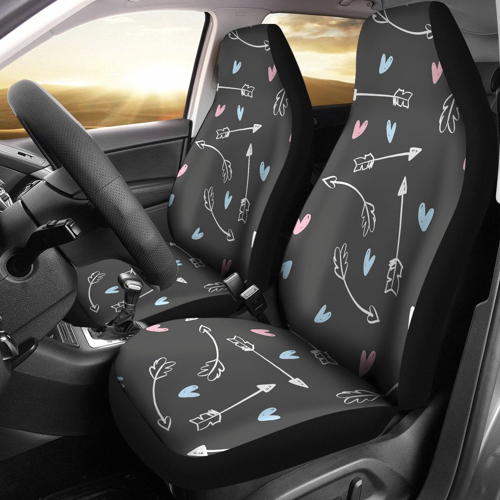 Archery Heart Pattern Print Universal Fit Car Seat Covers-grizzshop