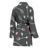 Archery Heart Pattern Print Women Long Robe-grizzshop