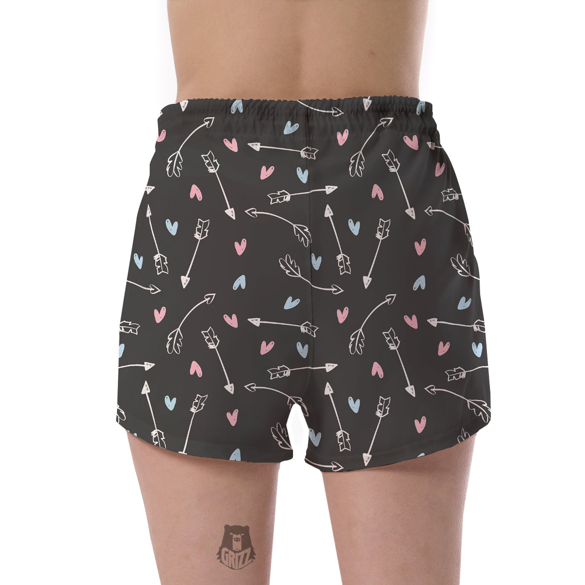 Archery Heart Pattern Print Women's Shorts-grizzshop