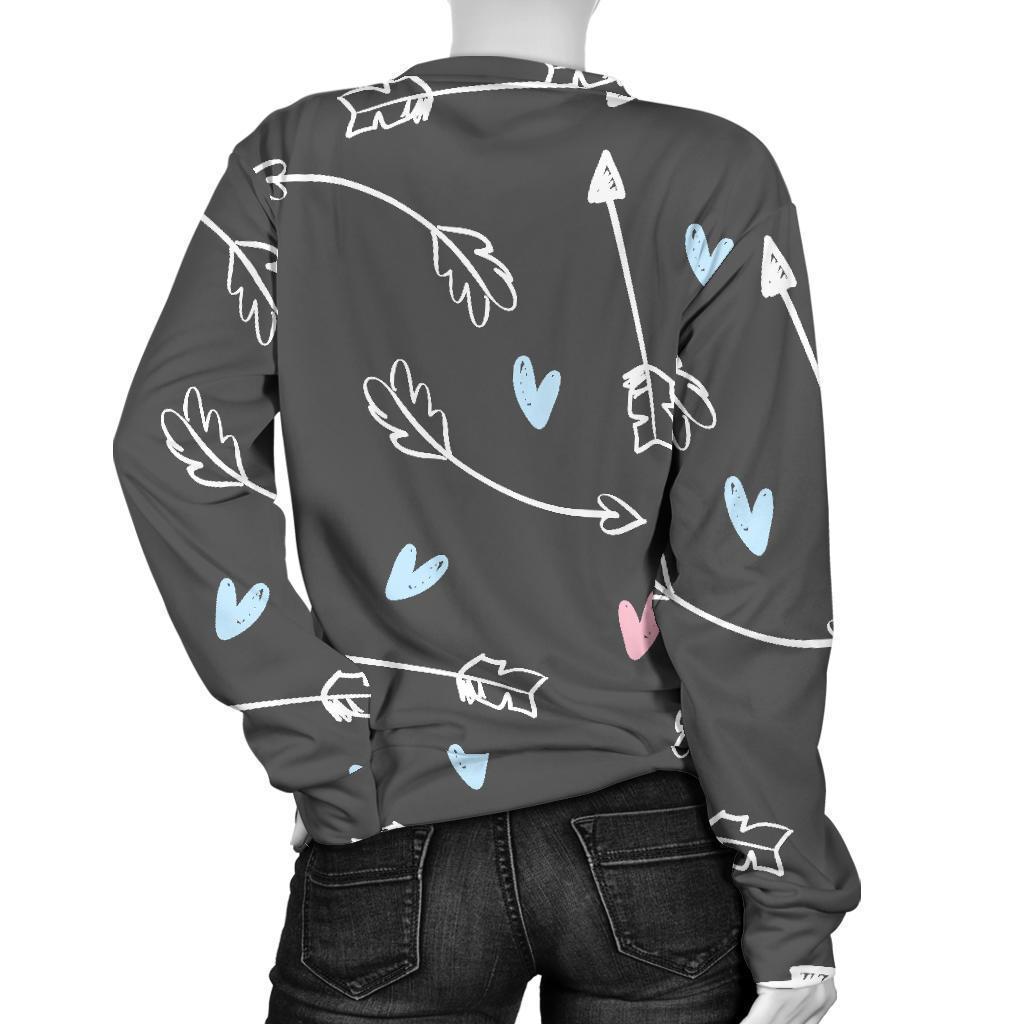 Archery Heart Pattern Print Women's Sweatshirt-grizzshop