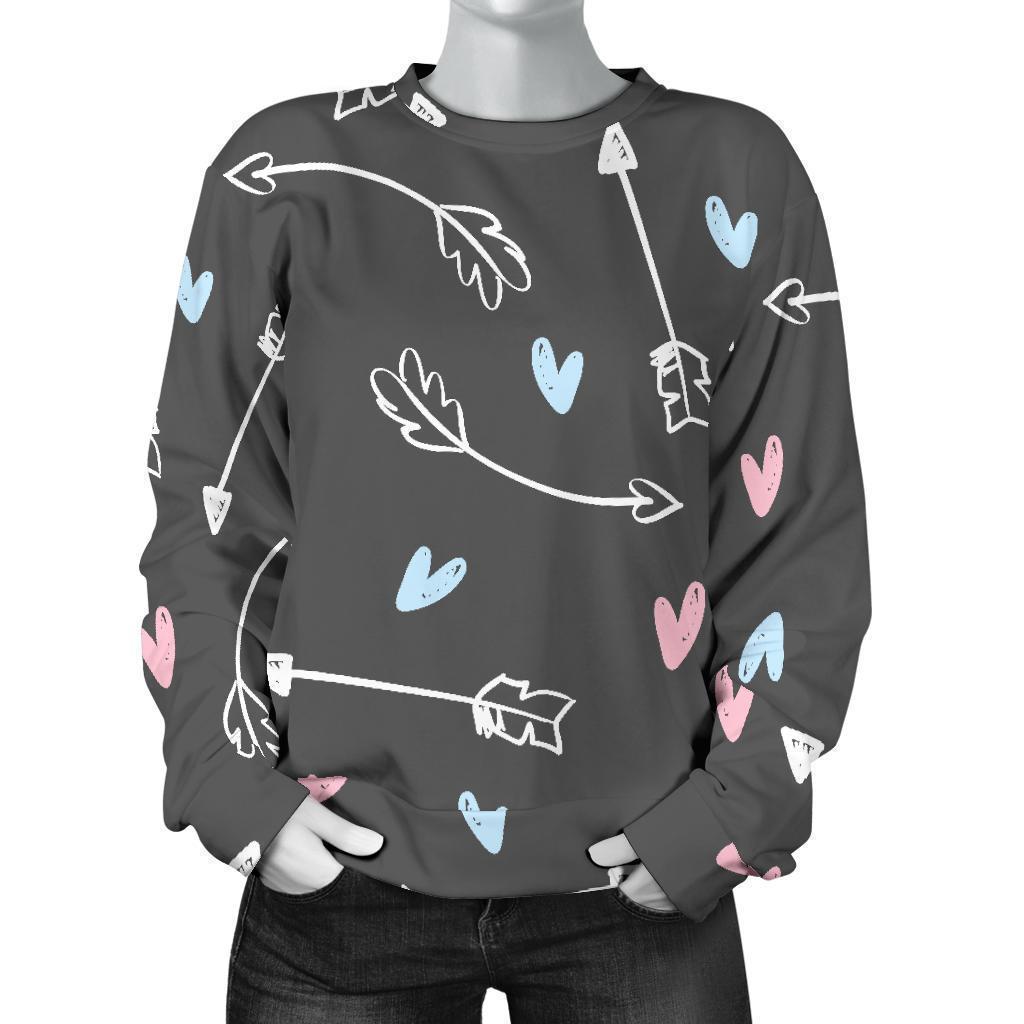 Archery Heart Pattern Print Women's Sweatshirt-grizzshop