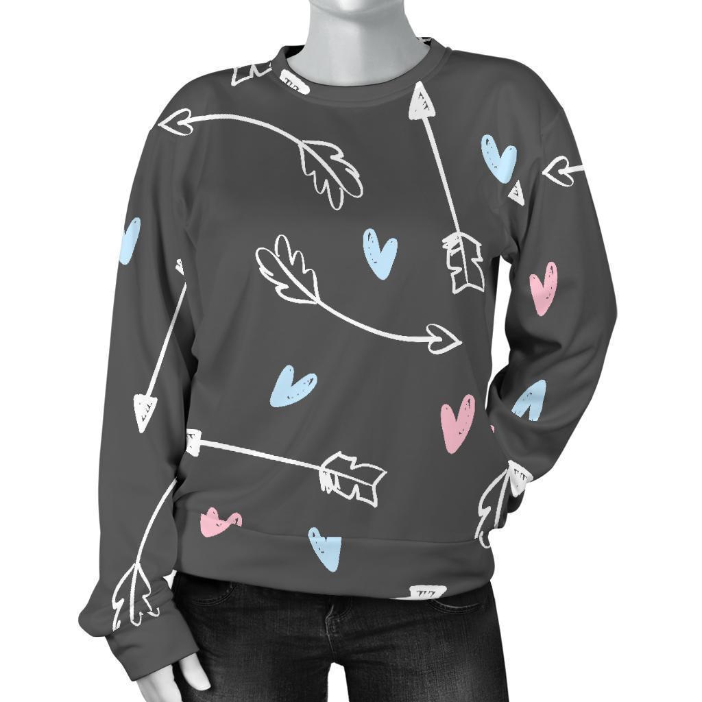 Archery Heart Pattern Print Women's Sweatshirt-grizzshop