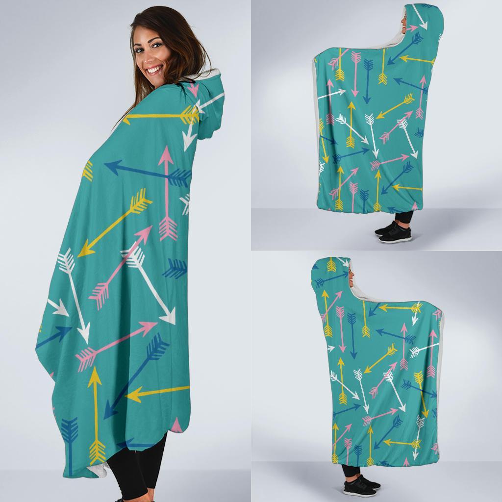 Archery Pattern Print Hooded Blanket-grizzshop