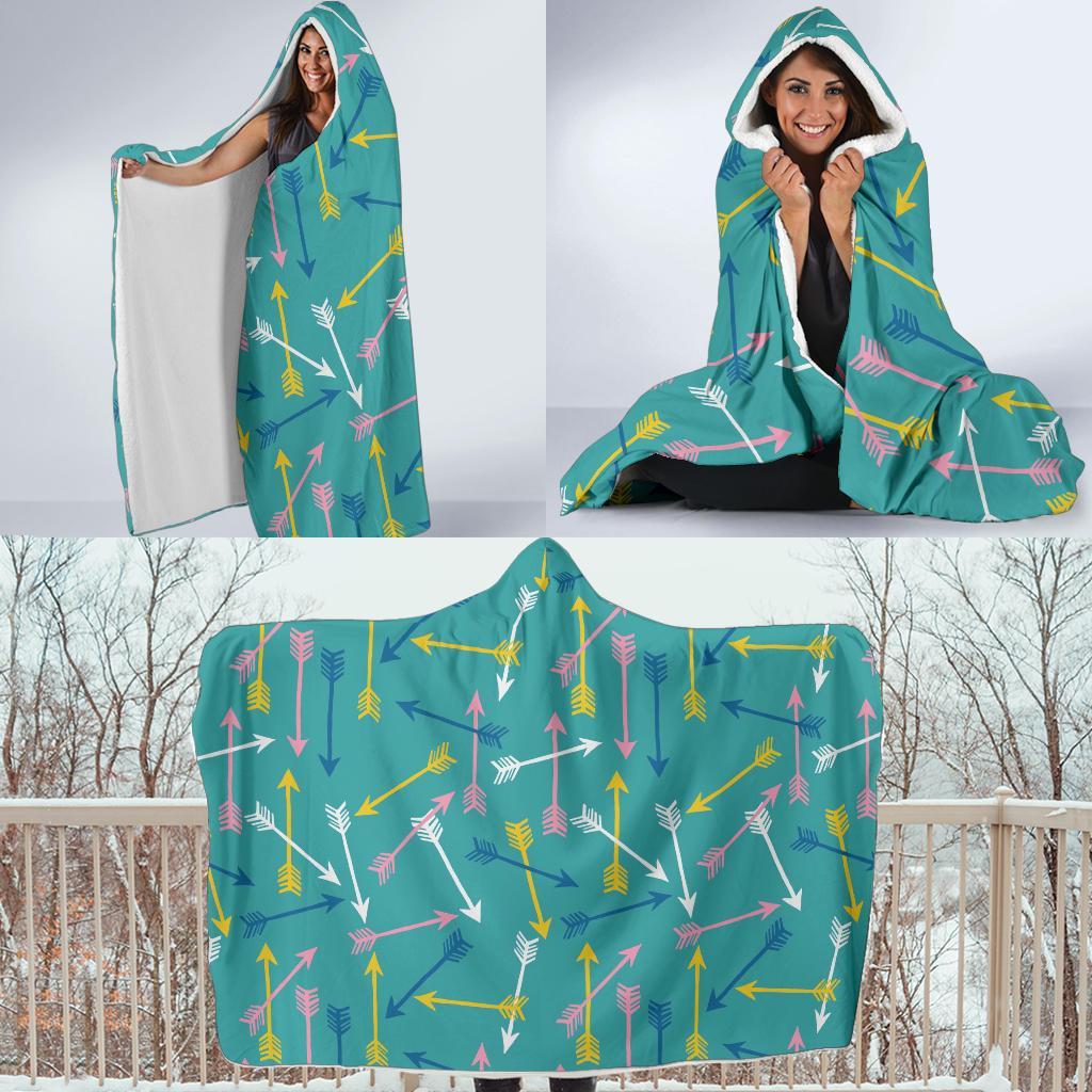 Archery Pattern Print Hooded Blanket-grizzshop