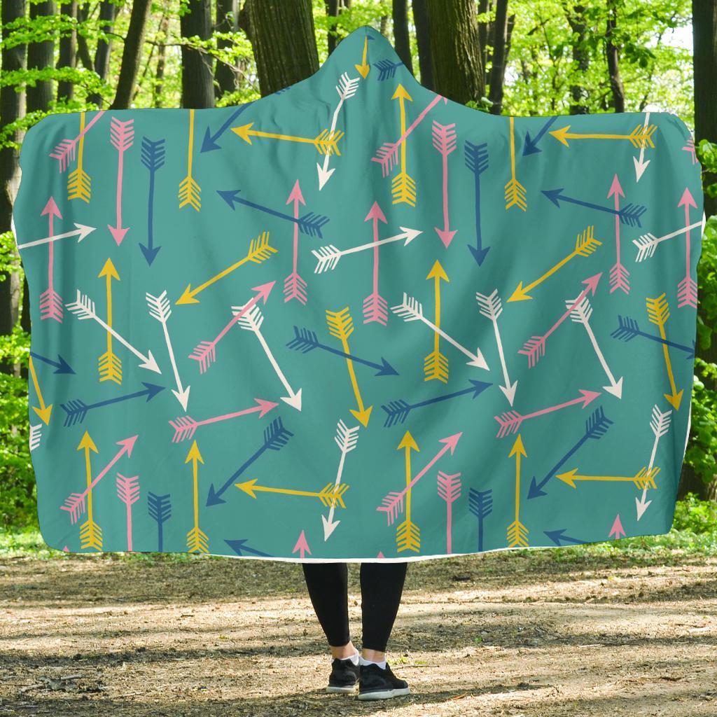Archery Pattern Print Hooded Blanket-grizzshop
