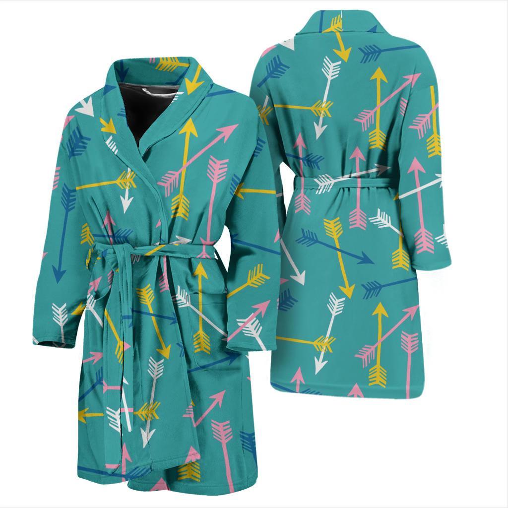 Archery Pattern Print Men Long Robe-grizzshop