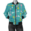 Archery Pattern Print Women Casual Bomber Jacket-grizzshop