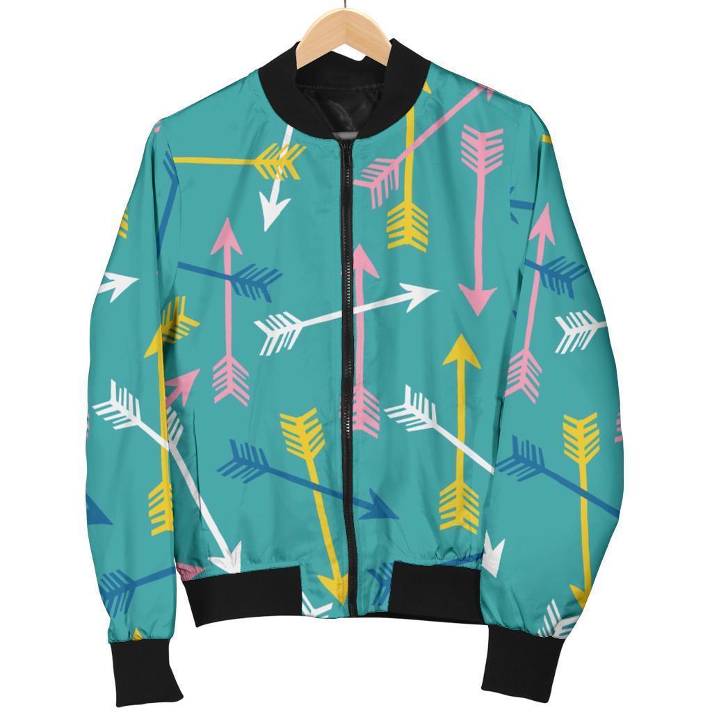 Archery Pattern Print Women Casual Bomber Jacket-grizzshop