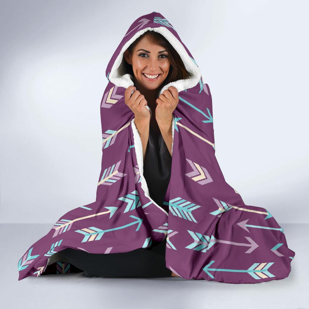 Archery Print Pattern Hooded Blanket-grizzshop