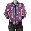 Archery Print Pattern Women Casual Bomber Jacket-grizzshop