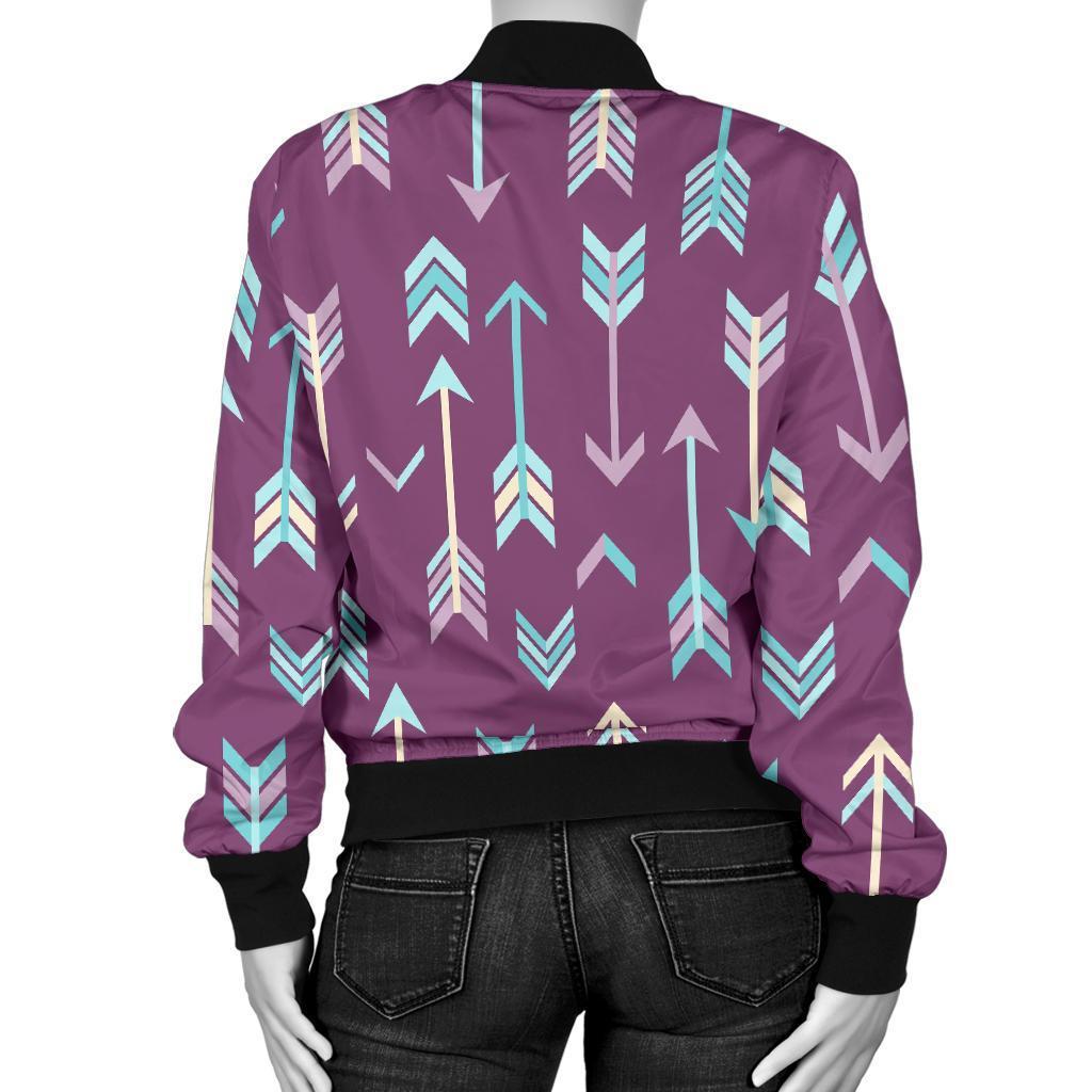 Archery Print Pattern Women Casual Bomber Jacket-grizzshop