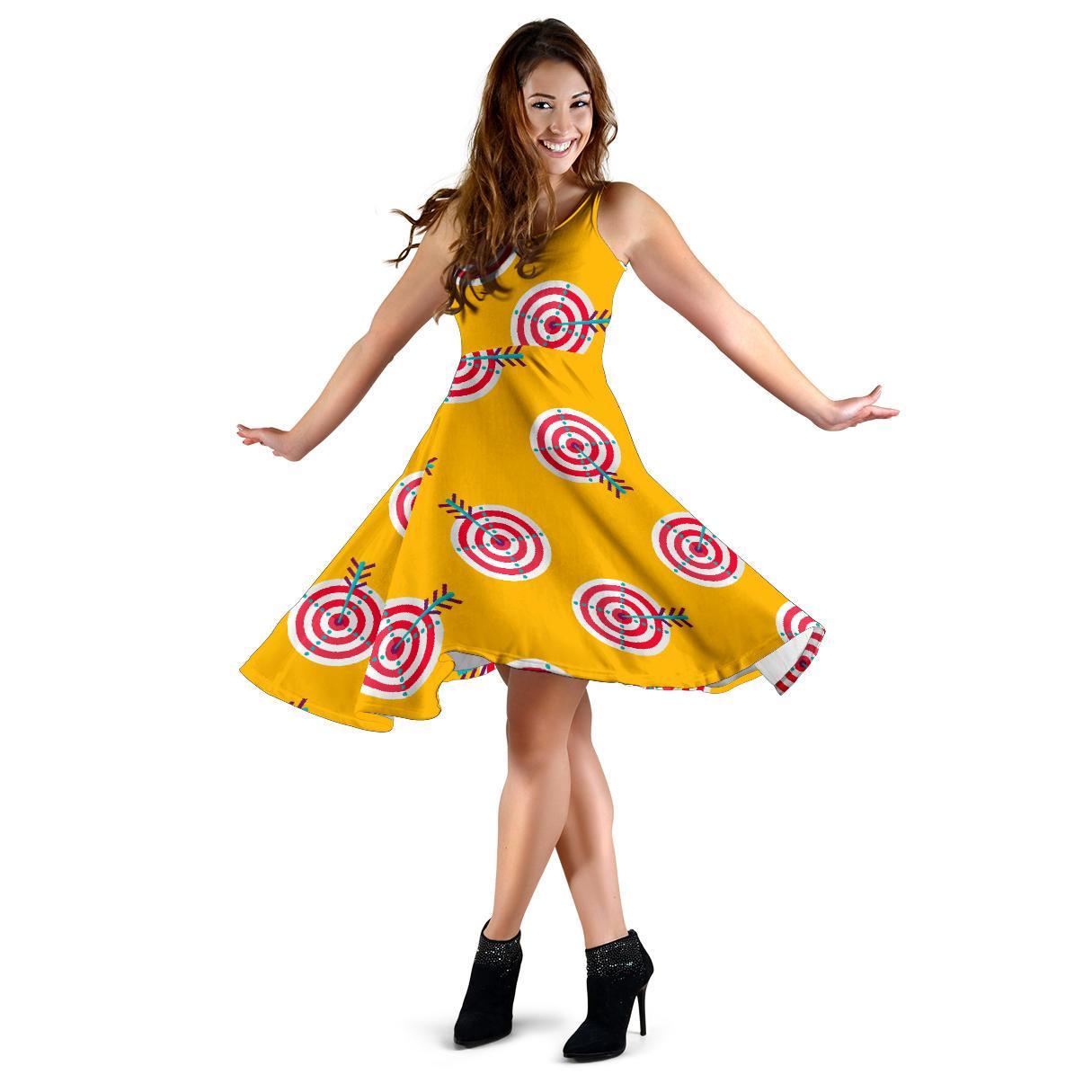 Archery Targets Pattern Print Dress-grizzshop