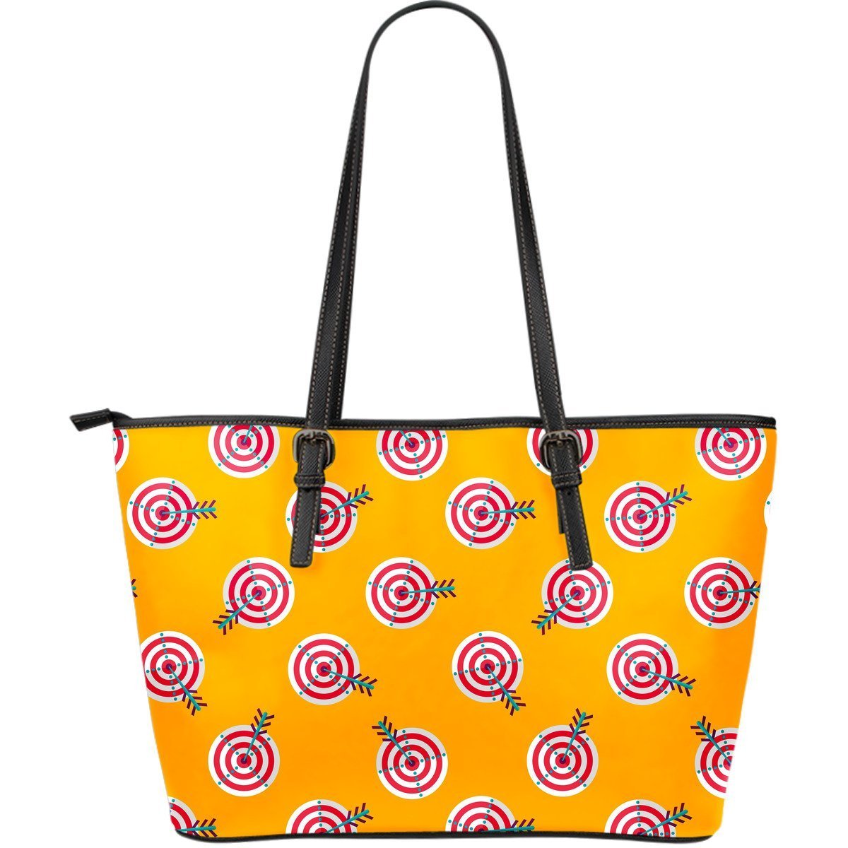 Archery Targets Pattern Print Leather Tote Bag-grizzshop