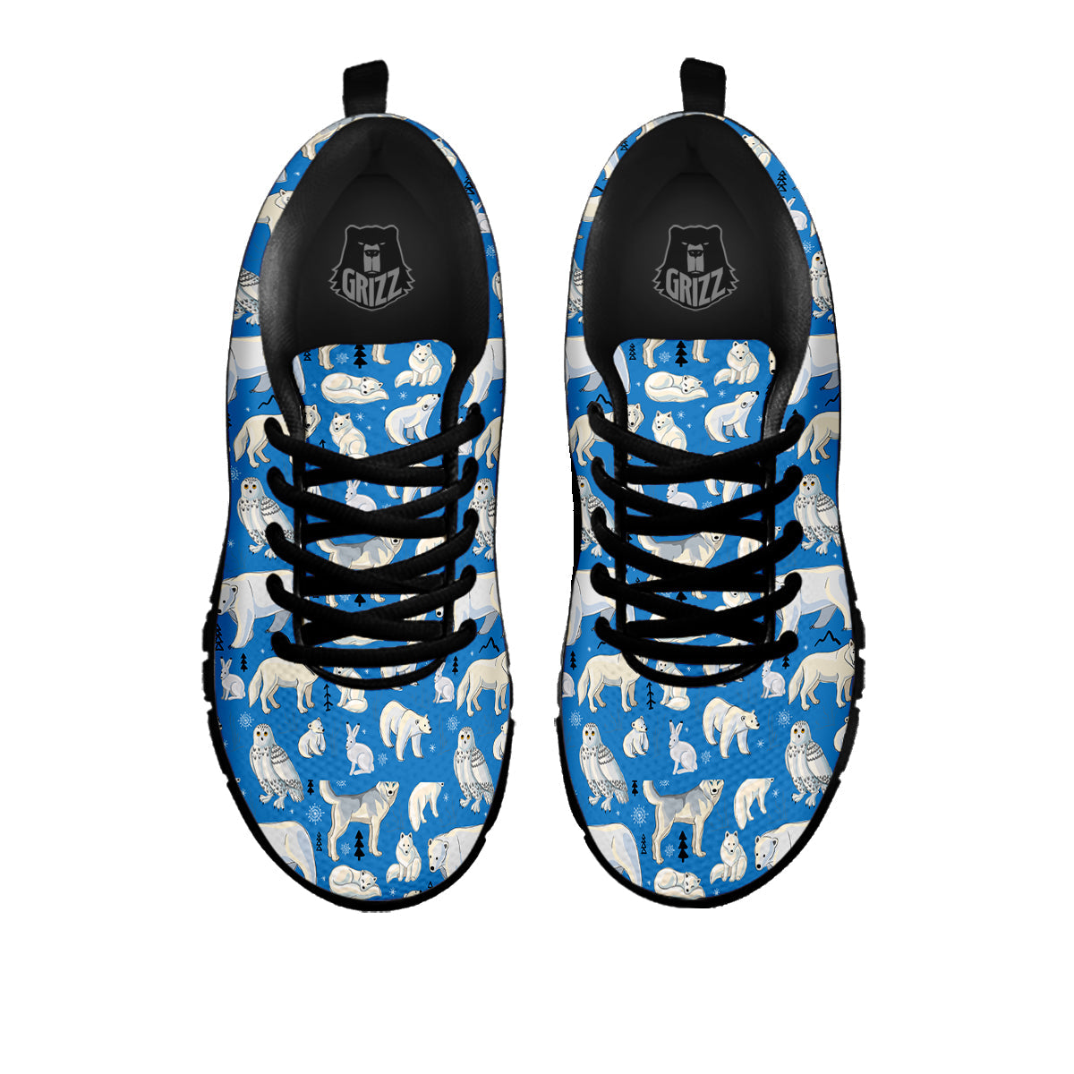Arctic Animals North Print Pattern Black Sneaker-grizzshop