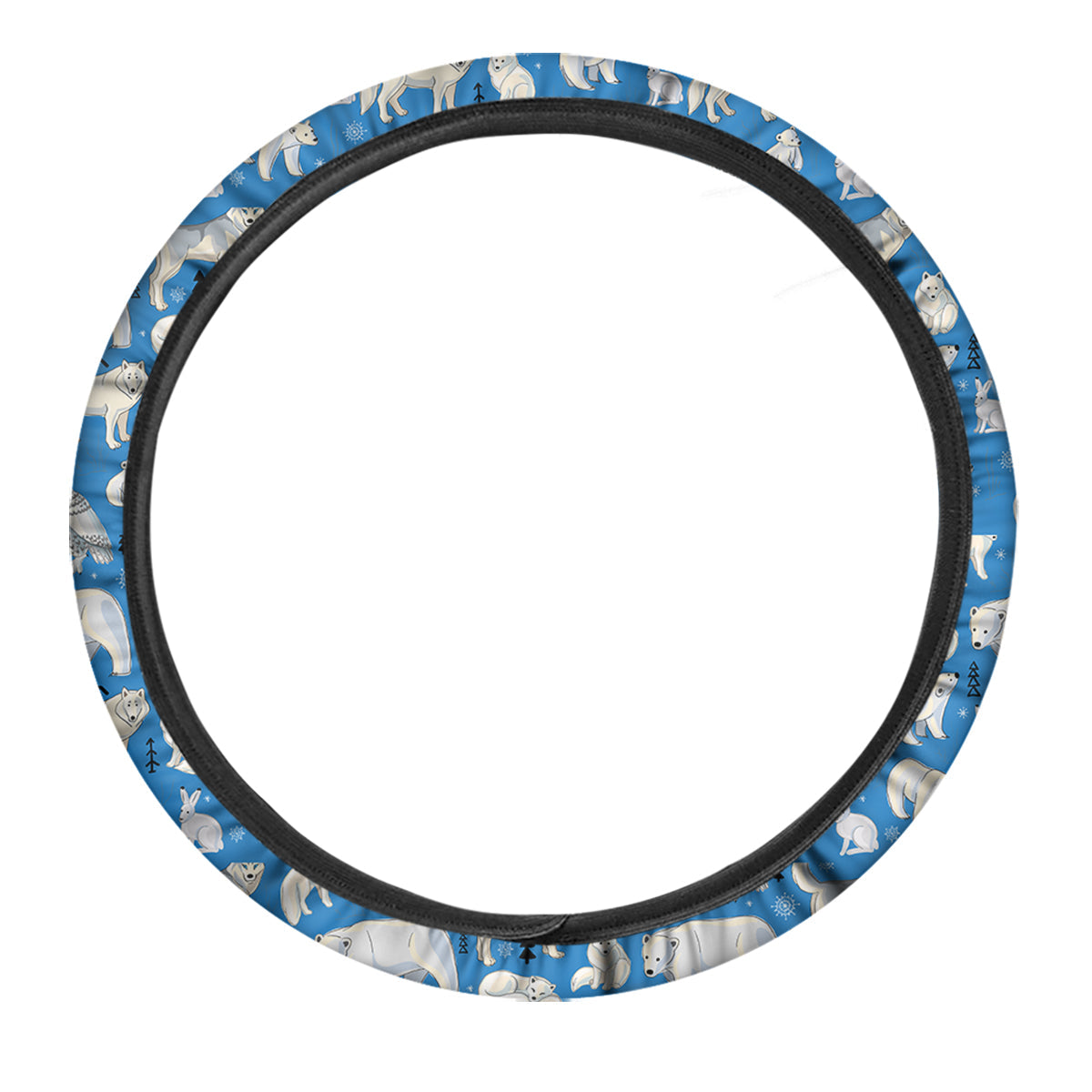 Arctic Animals North Print Pattern Car Steering Wheel Cover-grizzshop